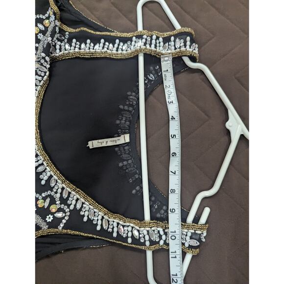 Willow & Clay beaded embellished black tank/shell top size approx XL (18" P2P) - Picture 7 of 8